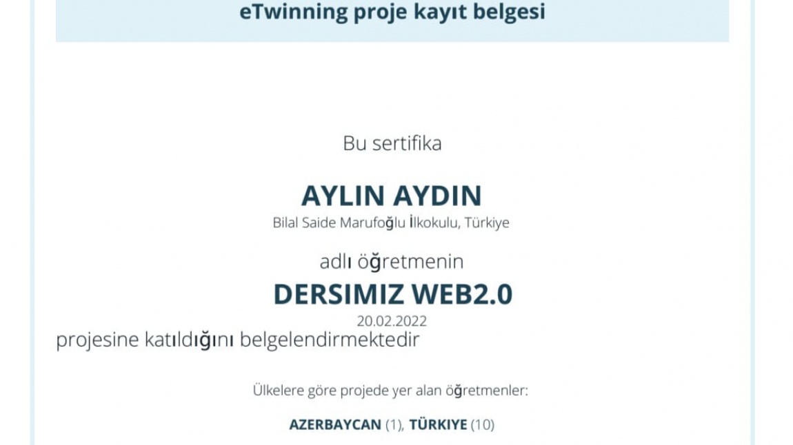 DERSİMİZ WEB 2.0 e Twinning Projesi